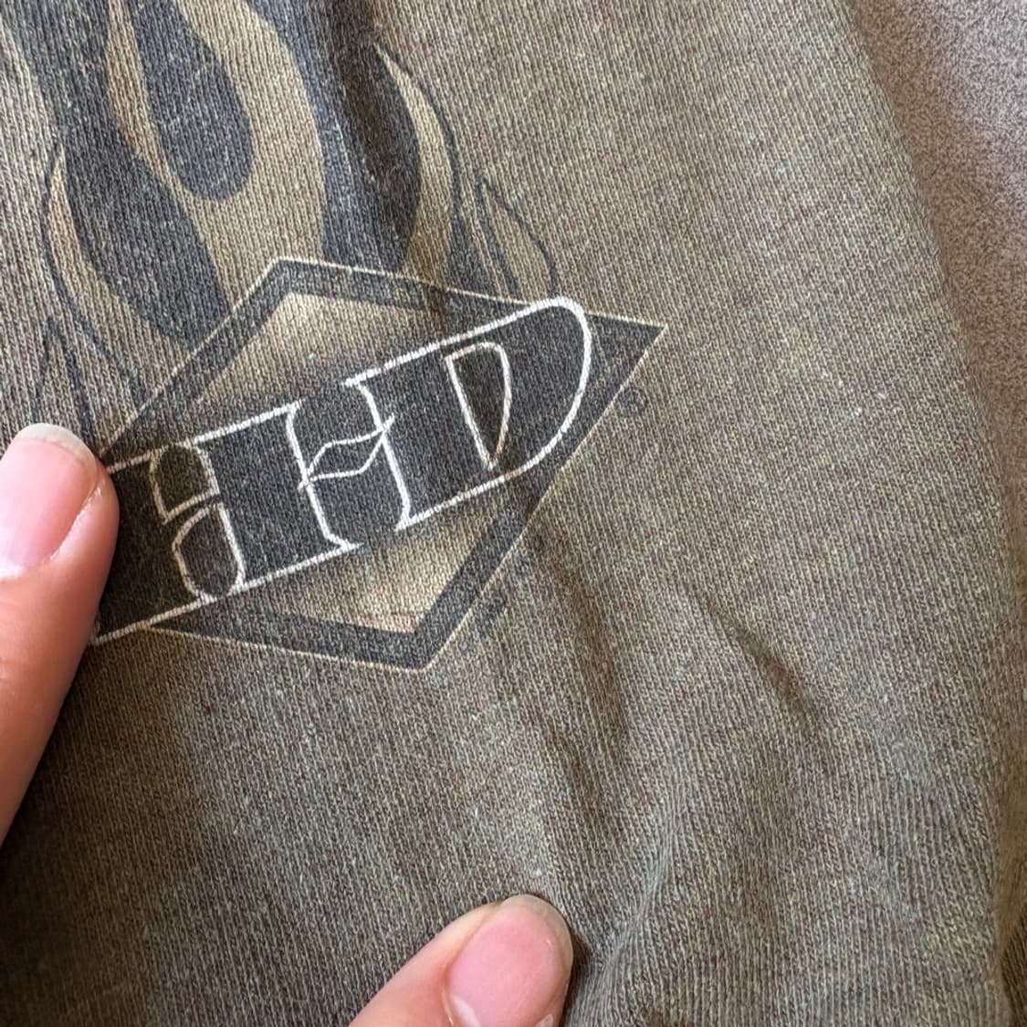 할리데이비슨 정품 미국 생산 카키 플레임 긴팔 티셔츠 상품이미지6