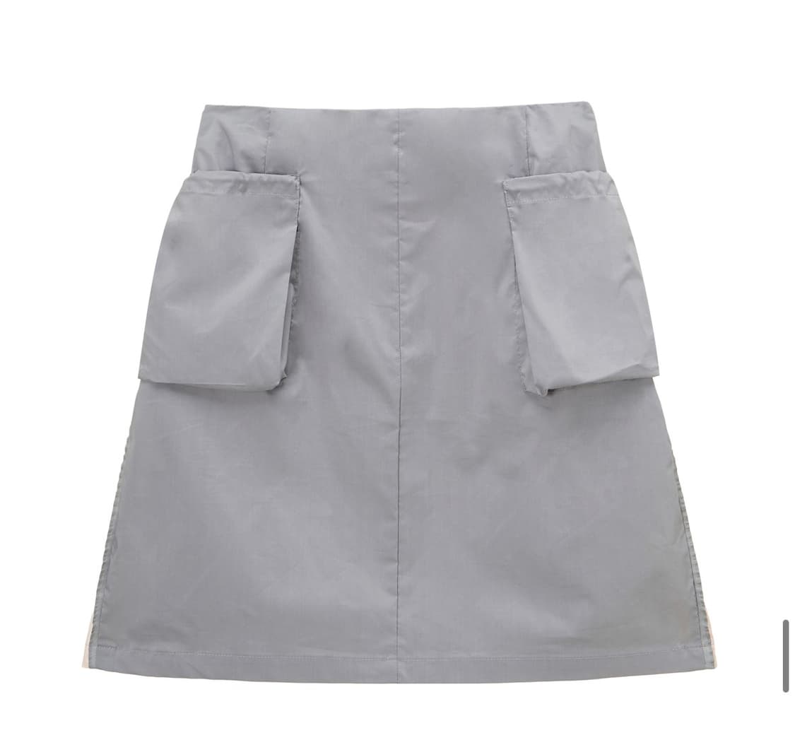 허그유어스킨 카고 미디 스커트 그레이 상품이미지7