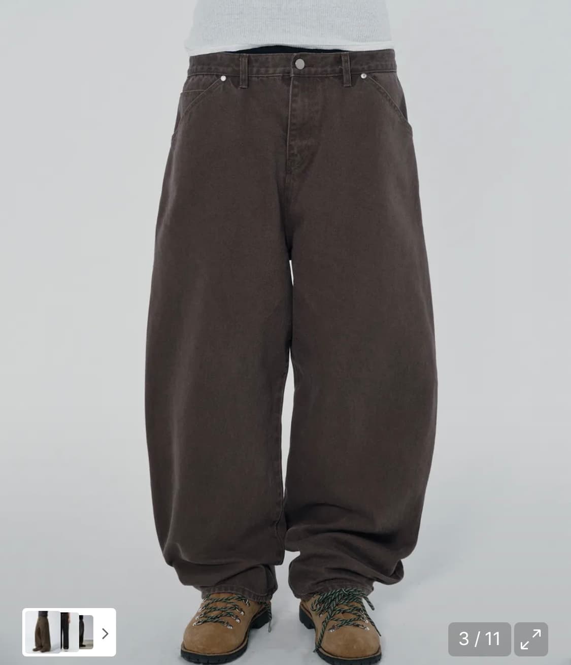 스웨이드 컨투어 포켓 데님팬츠 브라운  상품이미지2