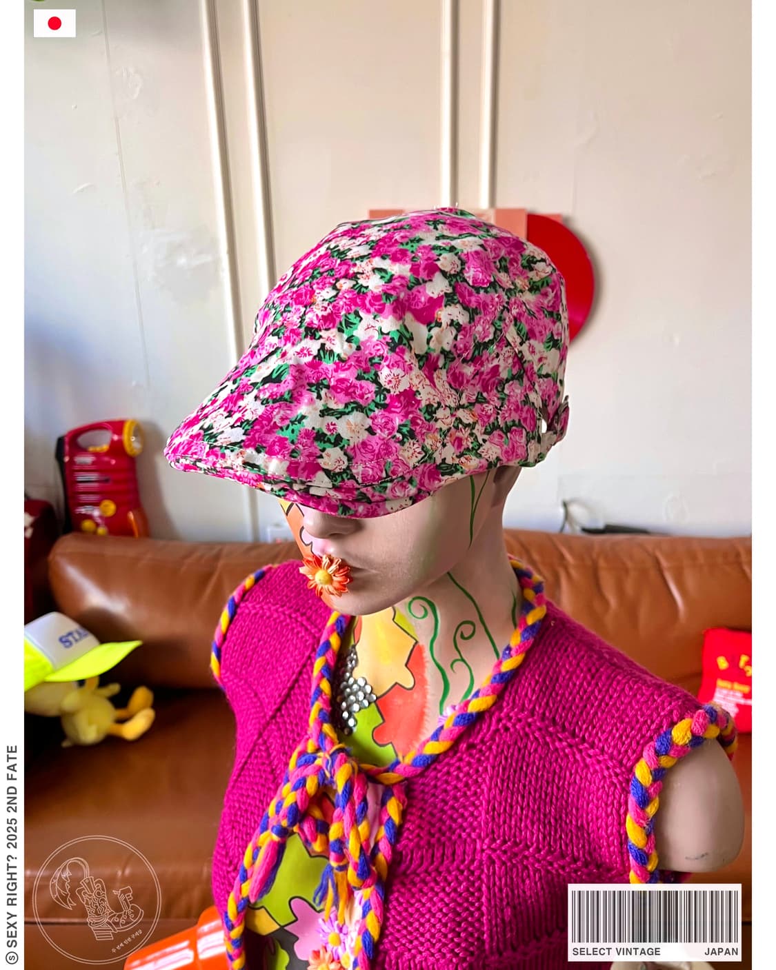 Jpn Vintage Floral Graphic Hunting Cap 상품이미지1