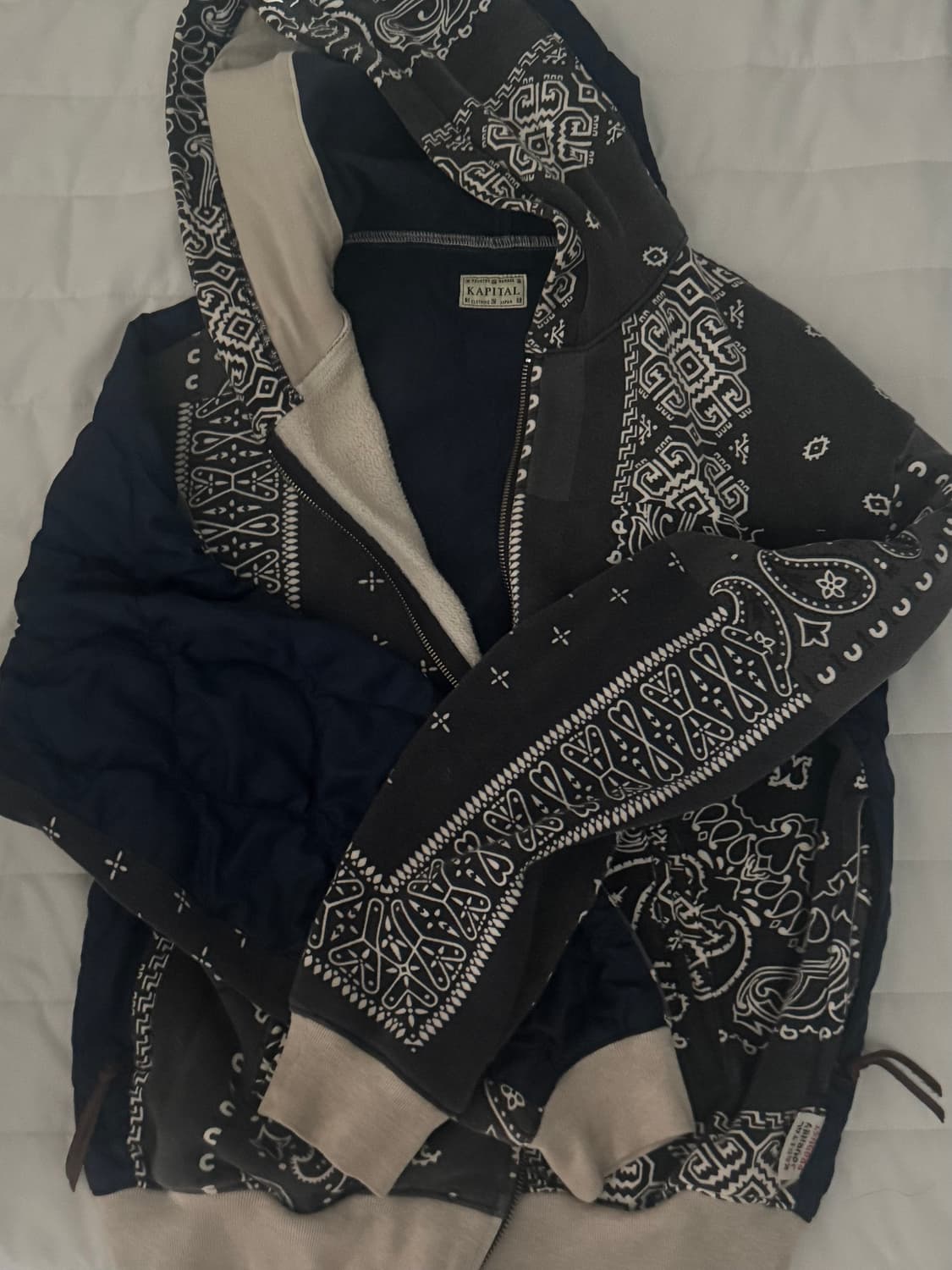 캐피탈 플리스 반다나 비부악 후드 블루종 블랙 상품이미지6