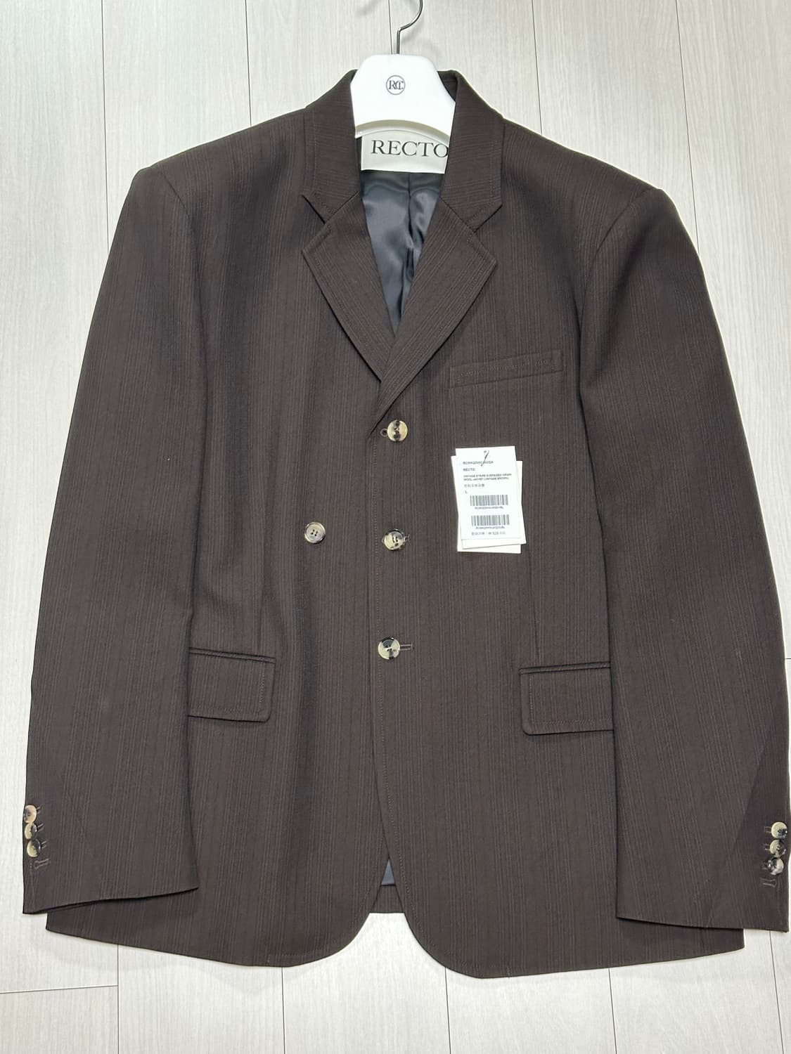 [XL] 23FW 렉토 빈티지 스트라이프 오버사이즈 버진 울 자켓 상품이미지2