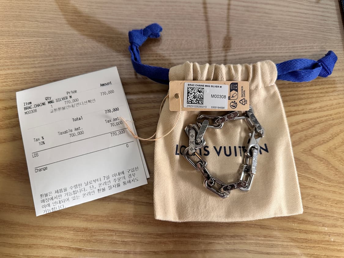 루이비통 체인 팔찌 M00308 실버 M 상품이미지1