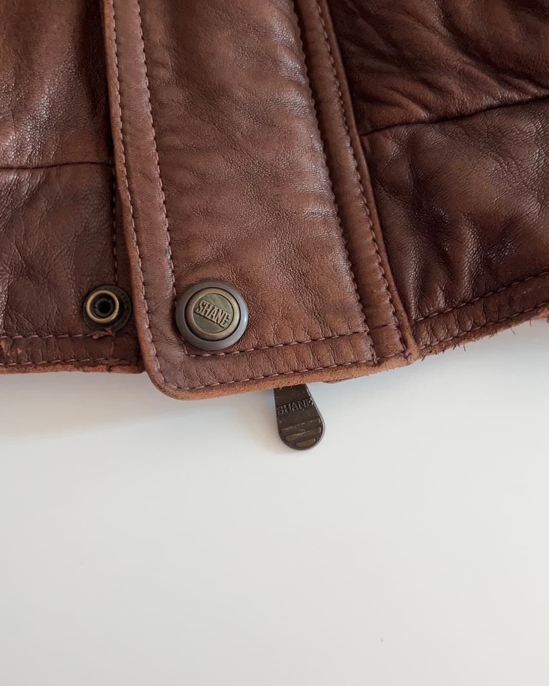 셰인 진스 90s 브라운 램 스킨 레더 봄버 자켓  95 상품이미지3