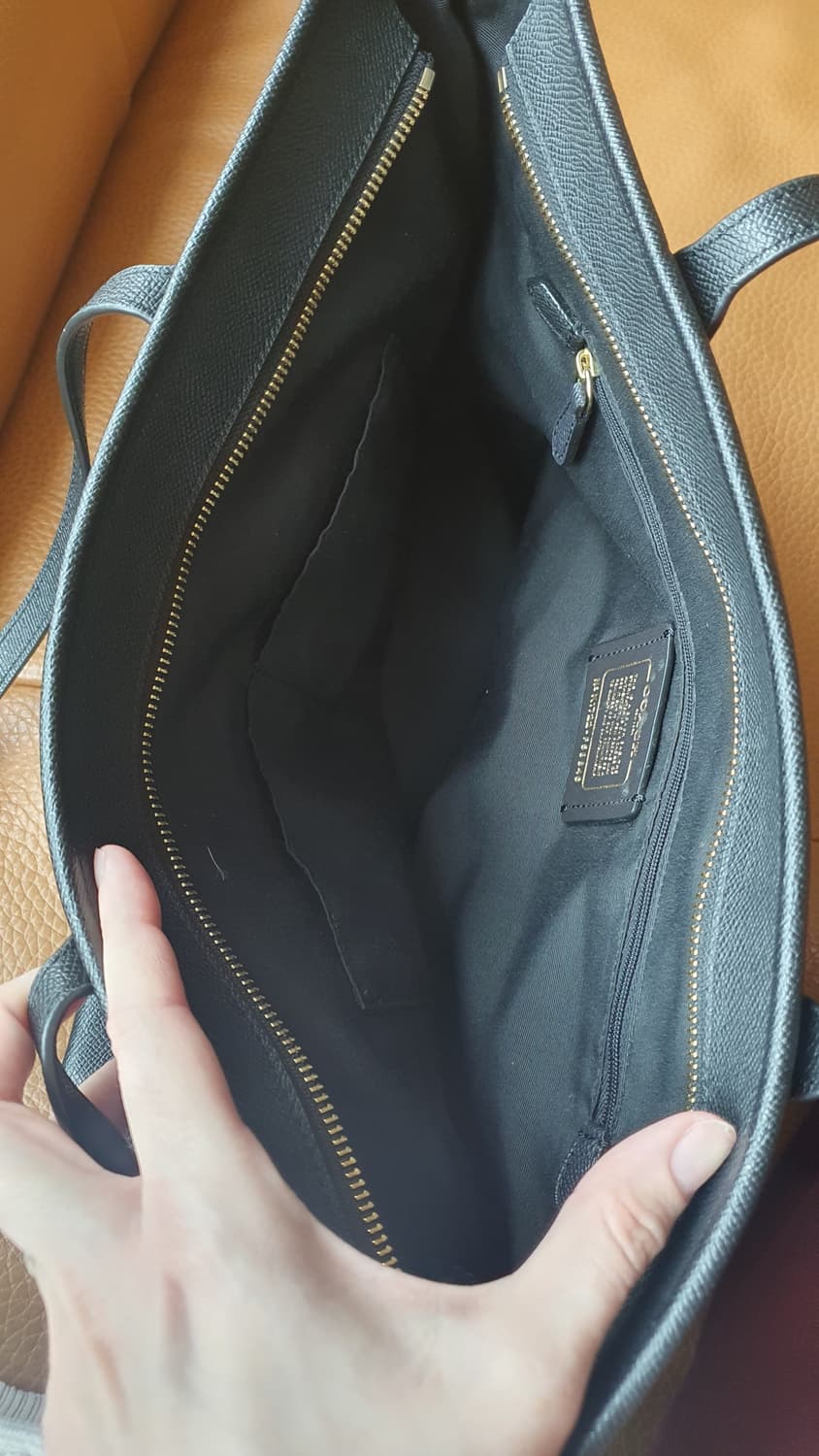 코치 블랙 레더 숄더백 토트백 쇼퍼백 상품이미지3