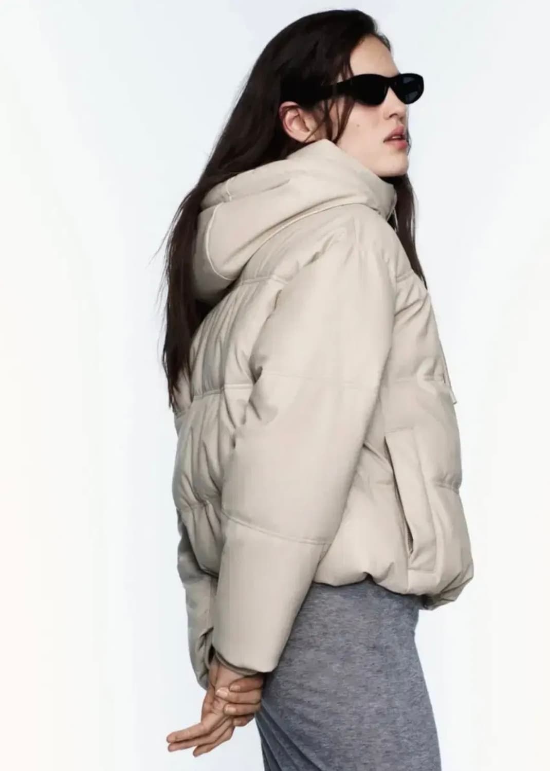 자라 페이크 레더 패딩 3046/202 상품이미지3