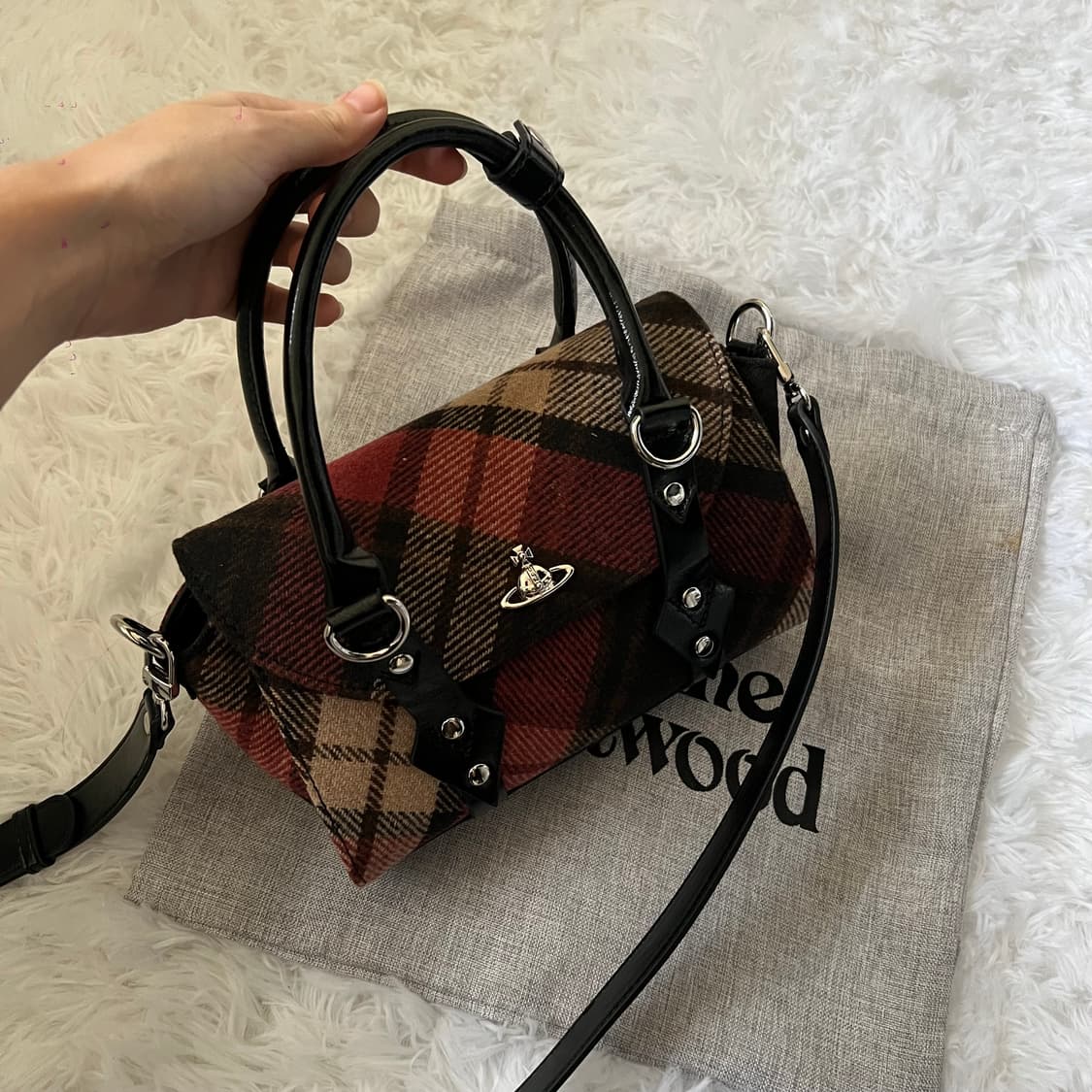 비비안웨스트우드 해리스 트위드 체크 베티나 백 상품이미지8