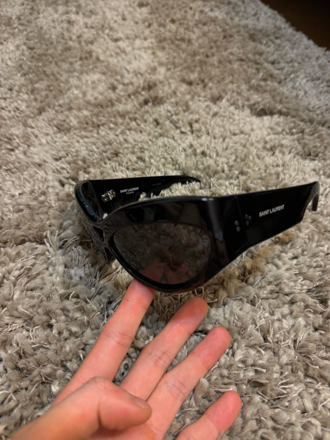 생로랑 와이드 선글라스 블랙 상품이미지1