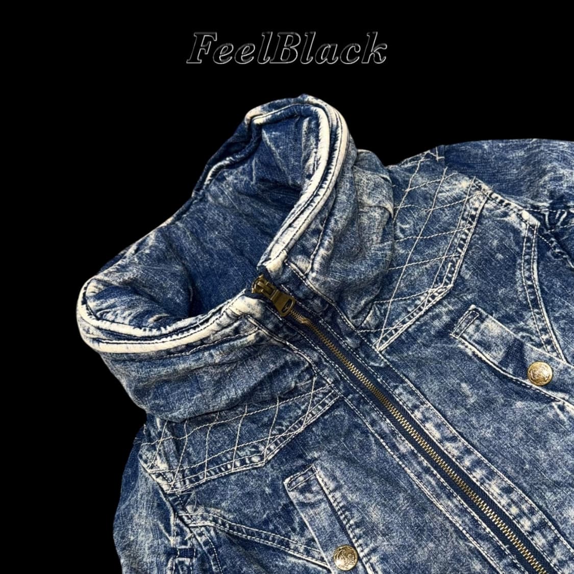 H.C.M.II High-Neck Washed Biker Jacket 상품이미지8