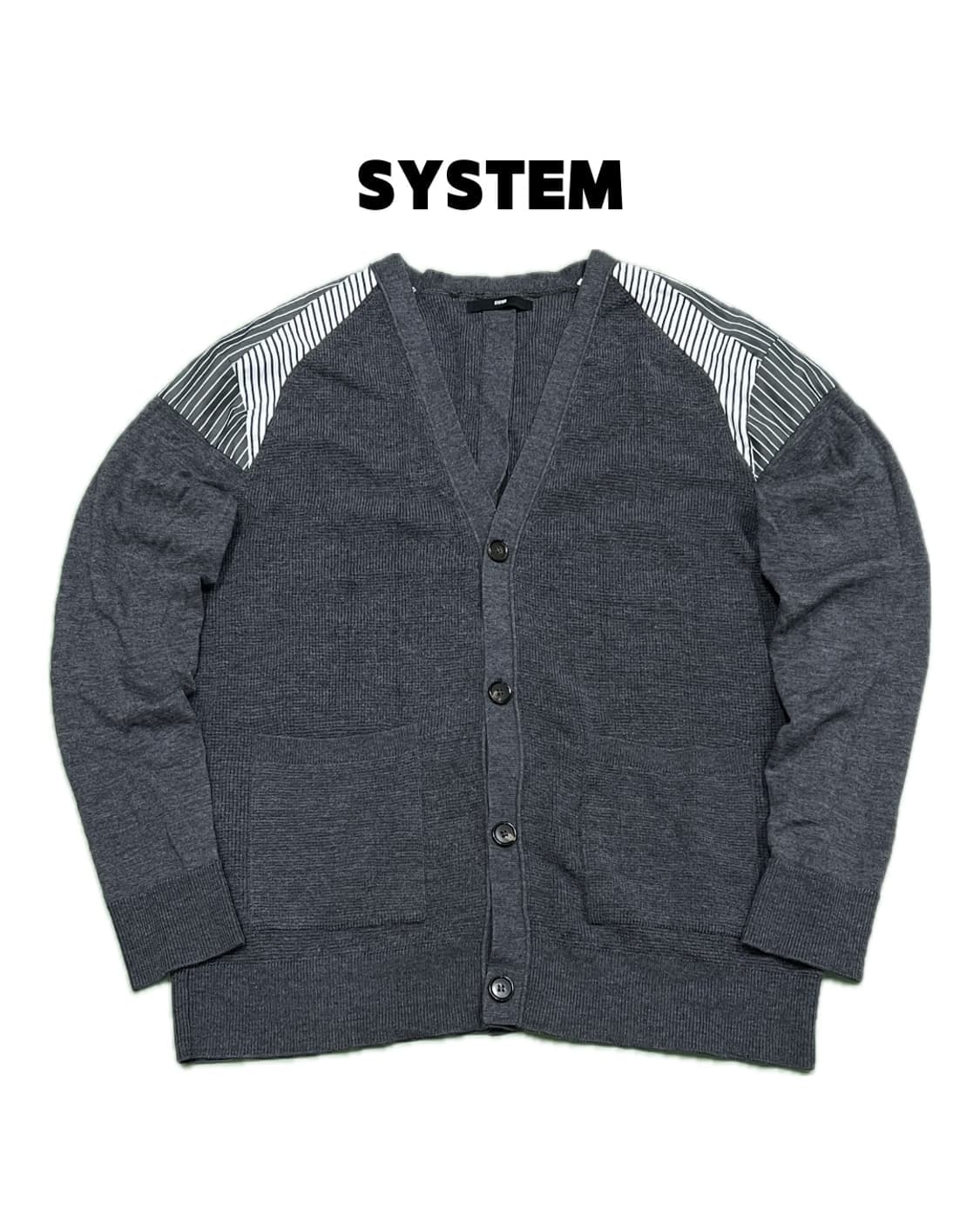 (95) 한섬 시스템 울 니트 가디건 차콜 상품이미지1