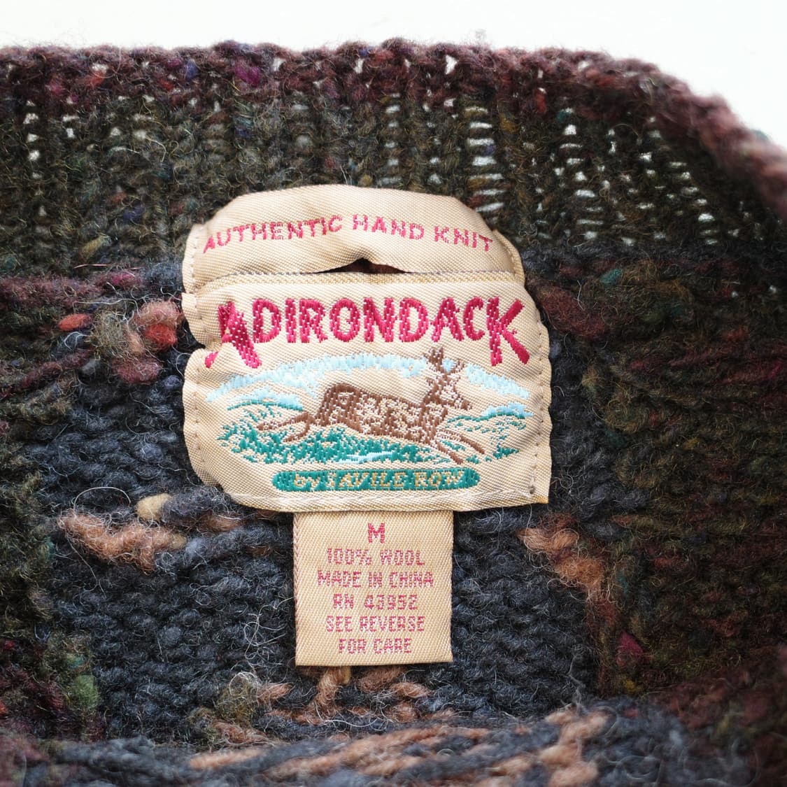 아디론닥 핸드메이드 패치워크 울 니트 M 상품이미지5