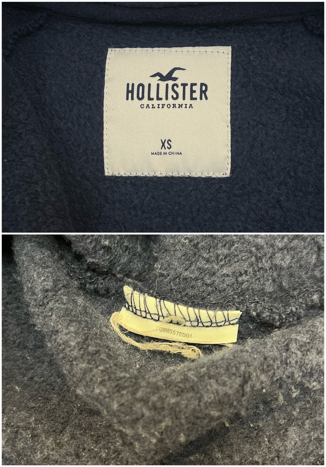 홀리스터 기모 후드집업 네이비 XS #csz2972 상품이미지4