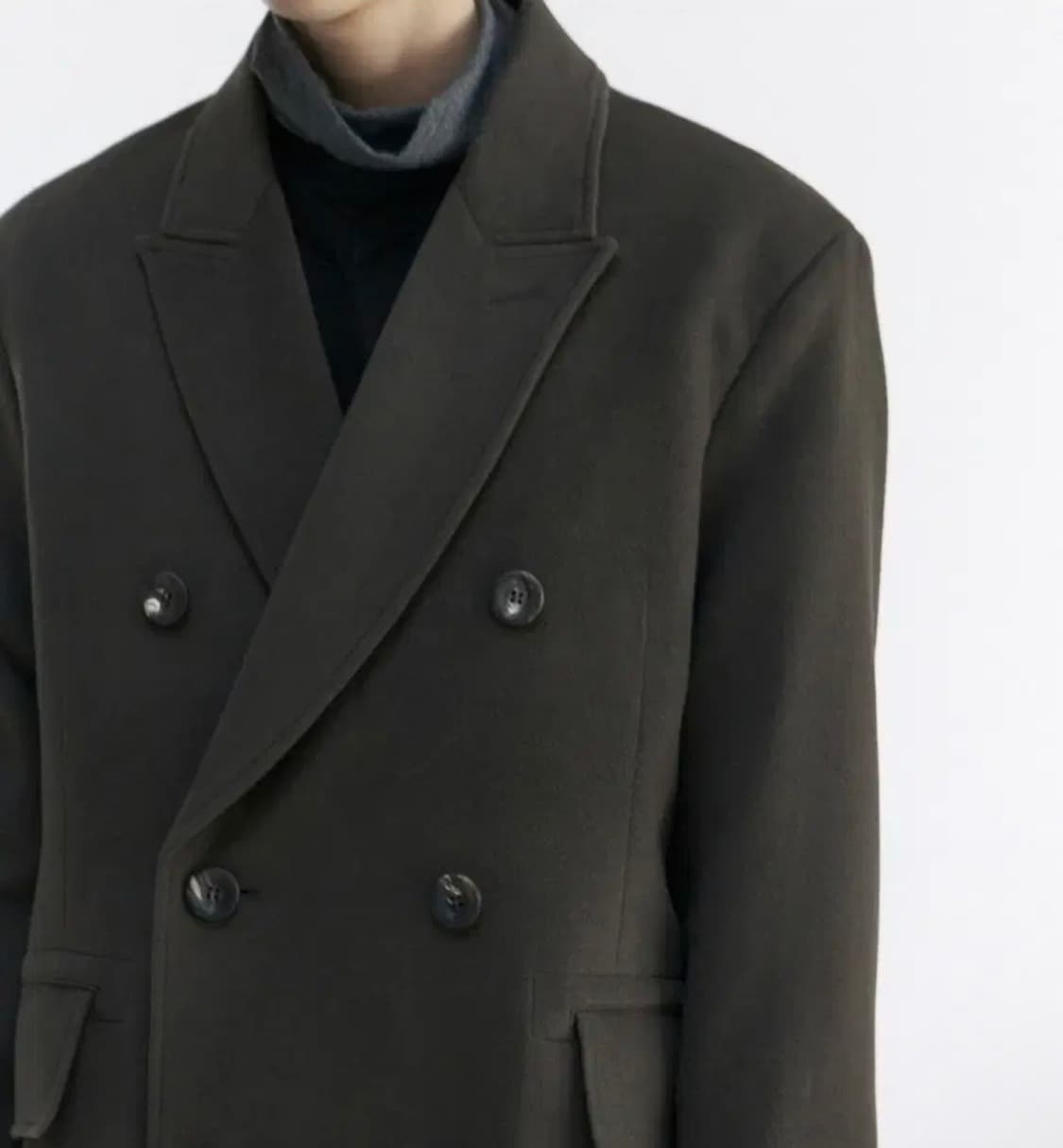 3)폴리테루 더블 브레스티드 코트 2.0 올리브 상품이미지4
