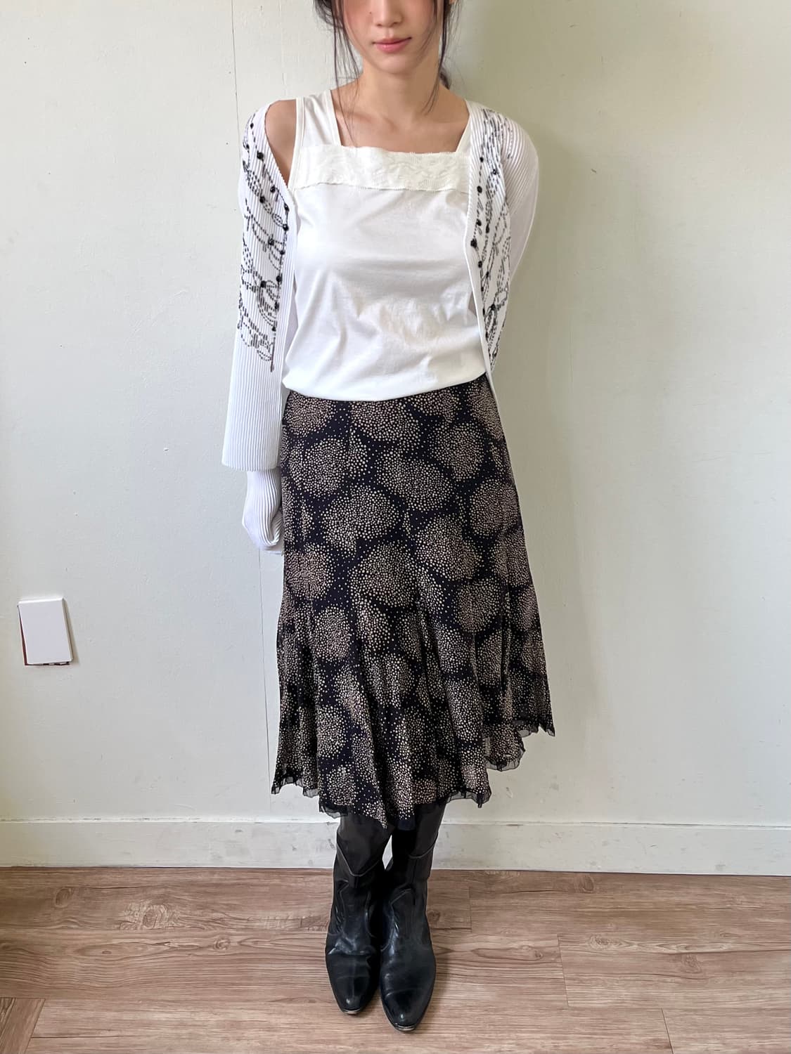 ESPIE 도트 미디 스커트 상품이미지5