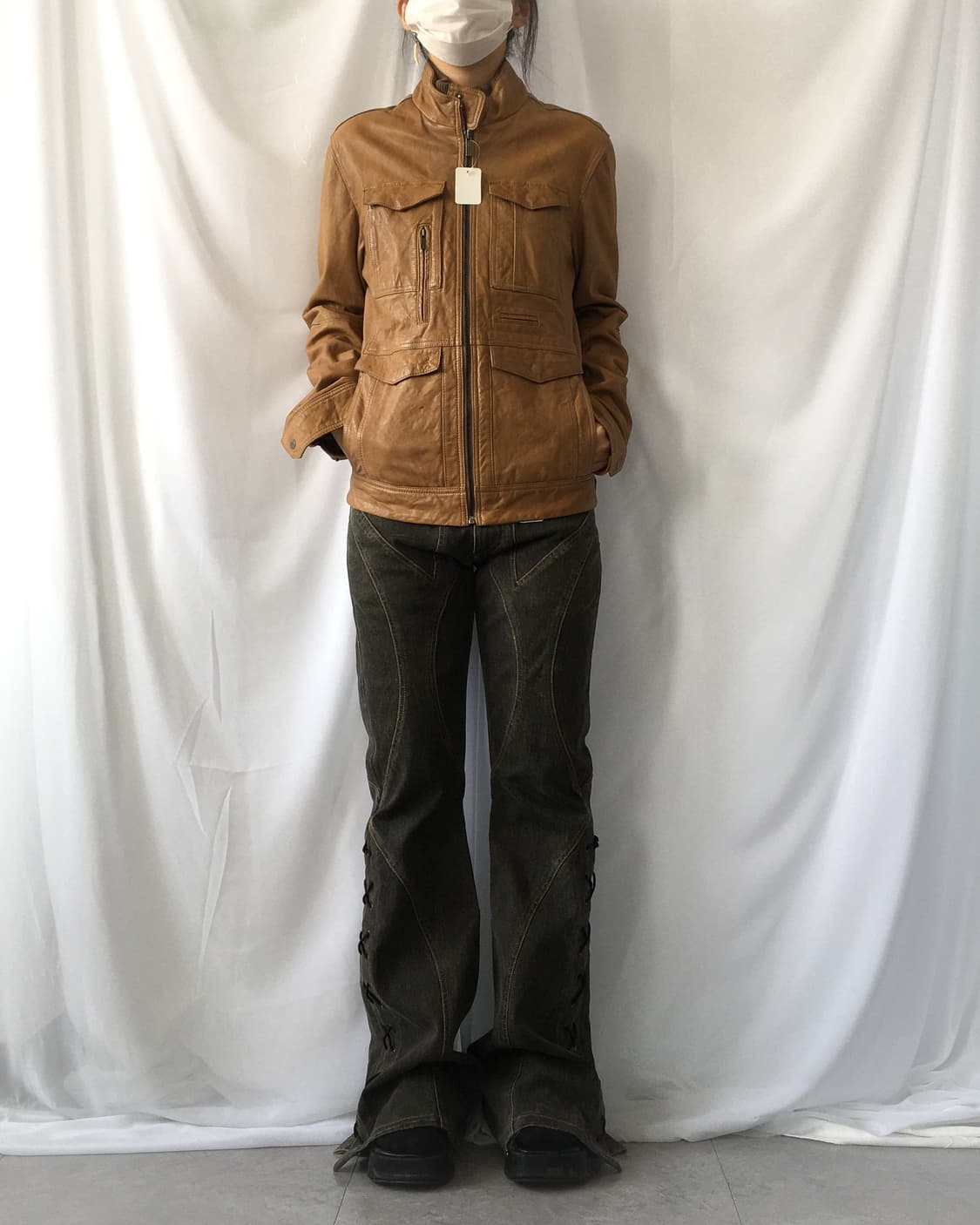 Lamb leather high neck multi pocket jack 상품이미지7