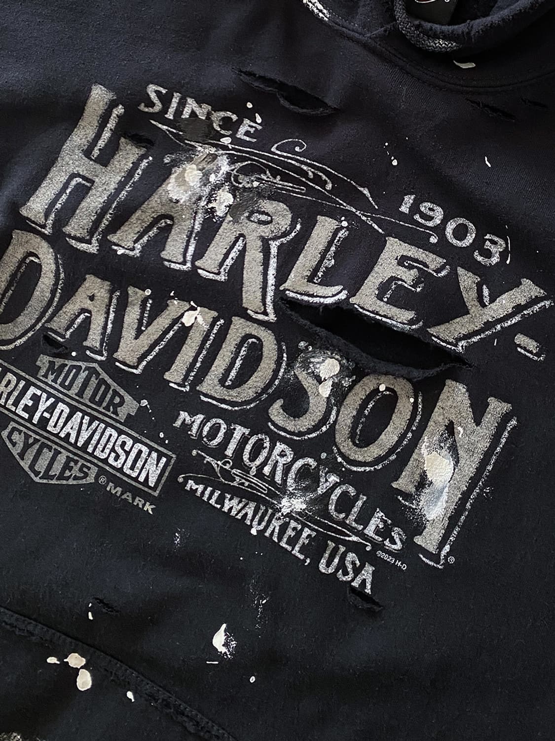 할리데이비슨 디스트로이드 페인팅 후드티 상품이미지4