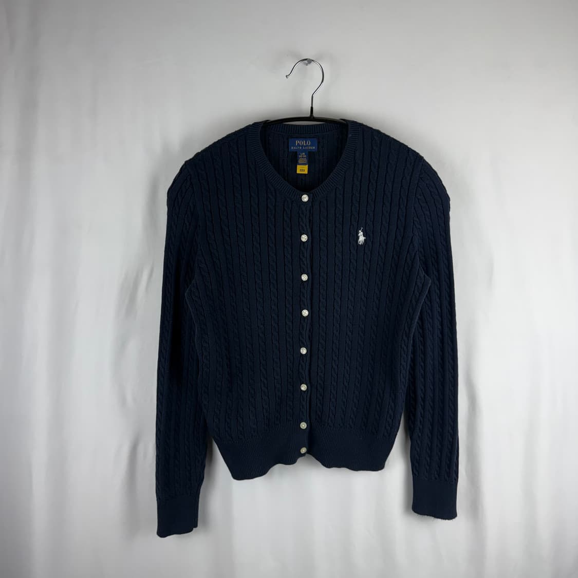 L) 폴로랄프로렌 신형 키즈/우먼스 케이블 크롭 가디건 네이비 상품이미지2