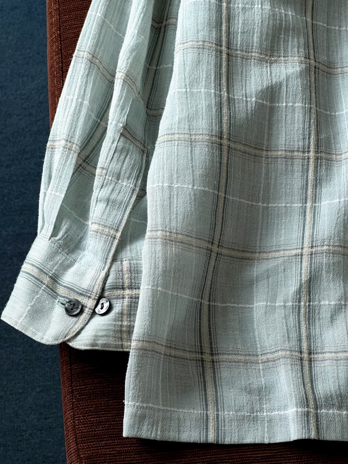 Light linen poly design sheer shirt 상품이미지10