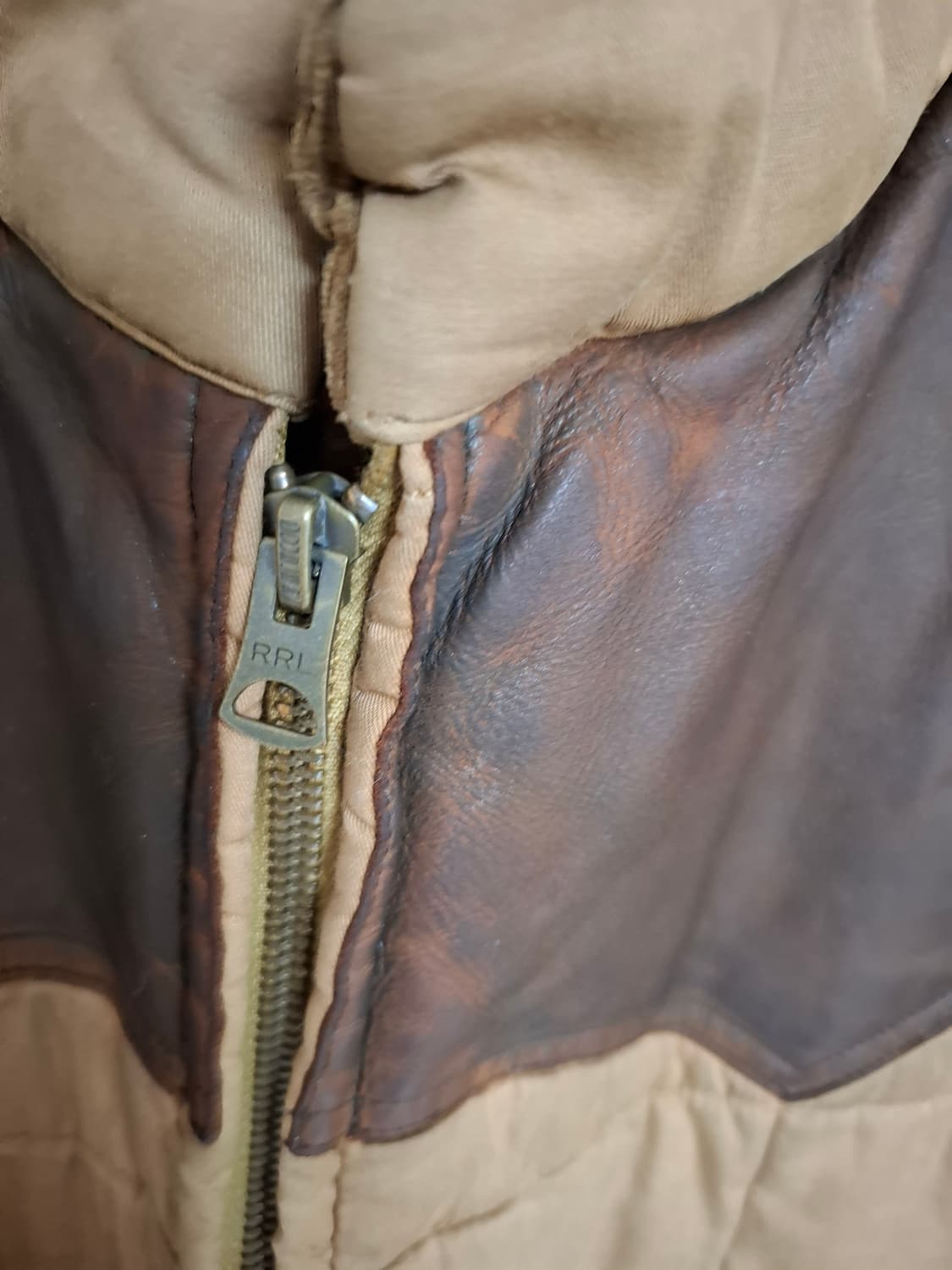 XL 더블알엘 레더 요크 패딩 퀼팅 자켓 상품이미지2