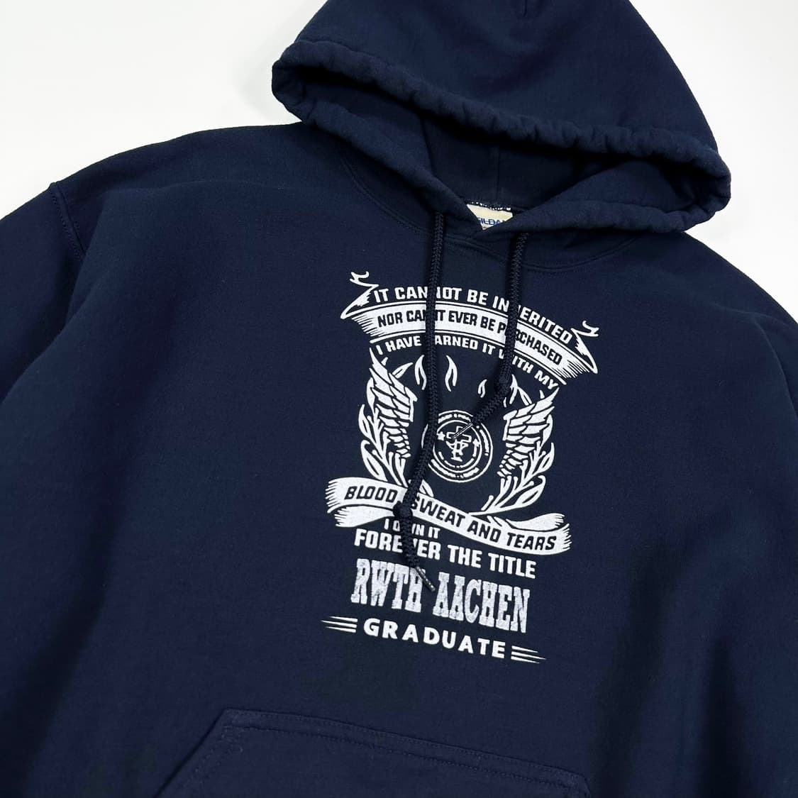 길단 빈티지 프린팅 네이비 후드티 (M) 상품이미지3