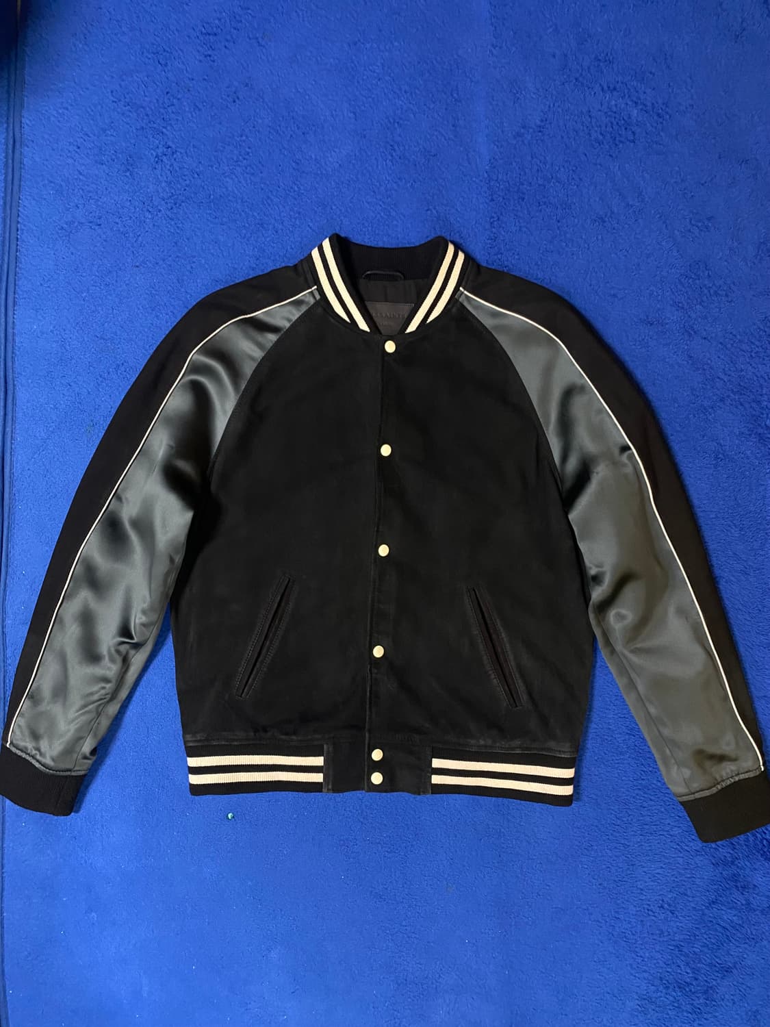 AllSaints 올세인츠 앱튼 새틴 스웨이드 자켓 L 상품이미지1