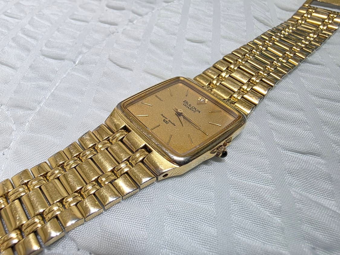 빈티지 부로바 슈퍼세빌 슈퍼쉐빌 탱크 금장 쿼츠 메탈 시계 BULOVA 상품이미지6