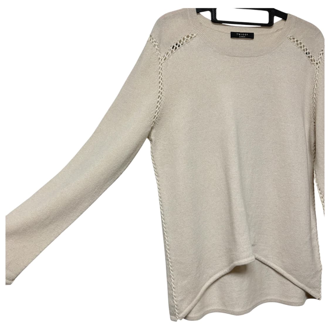 캐시미어 베이지 울 언발 니트 상품이미지3