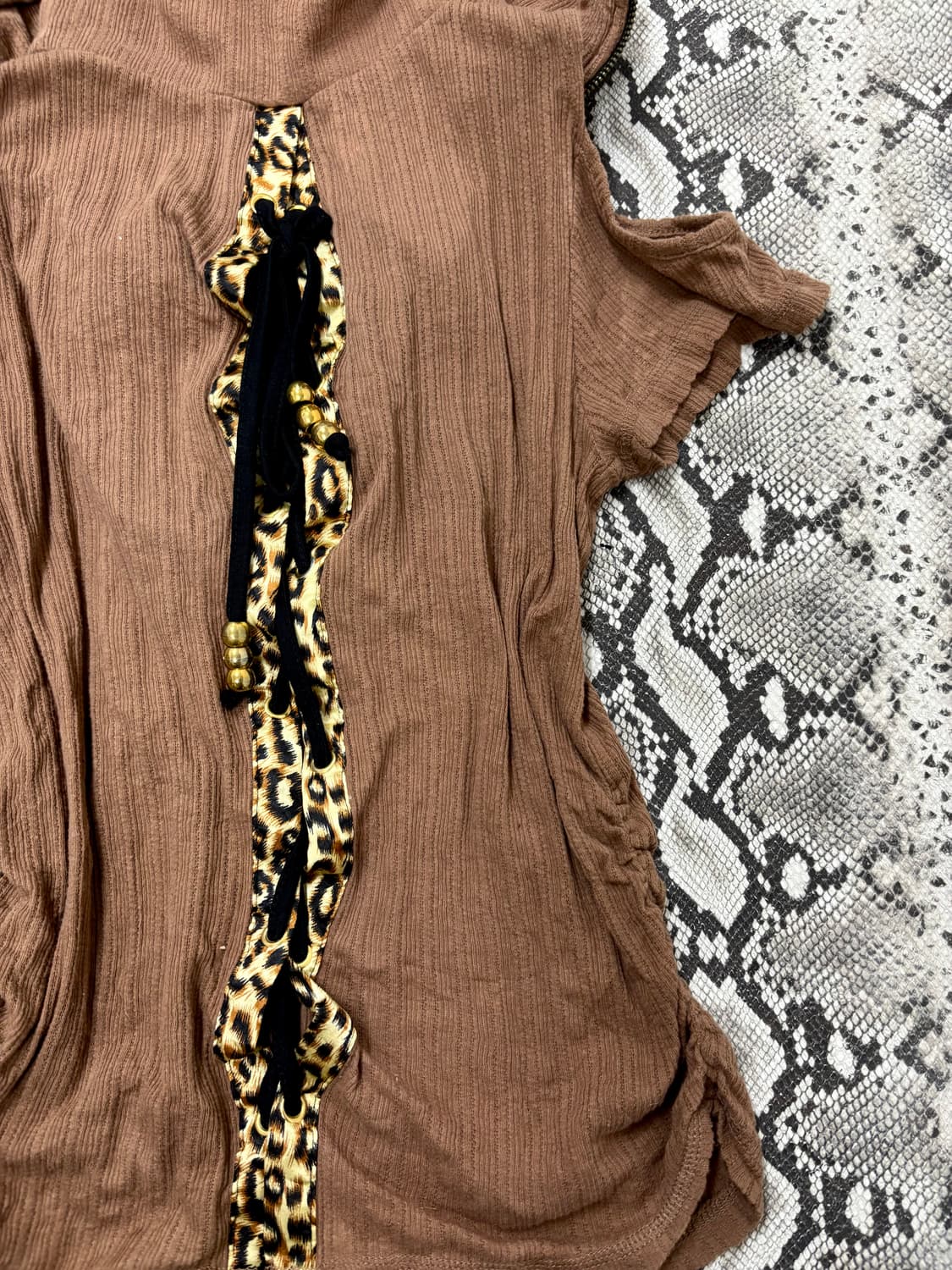  00’s GAL Design Leopard Cross Zipper De 상품이미지8