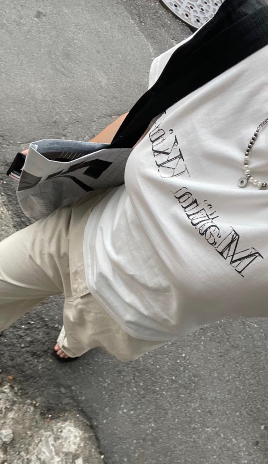 [MATIN KIM]SHADOW LOGO TOP IN WHITE 상품이미지3