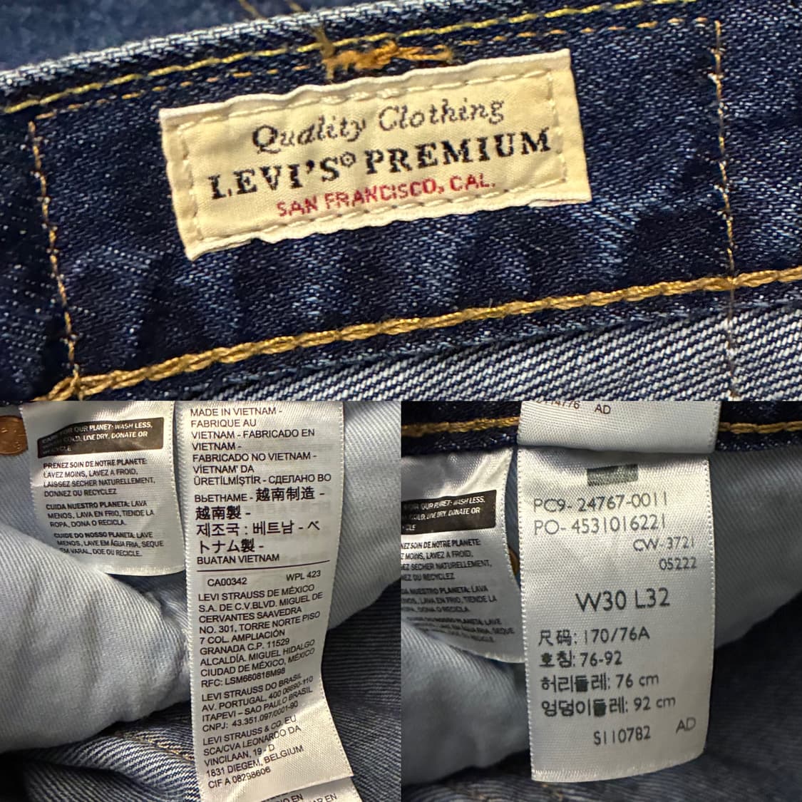 (30~31)리바이스 551z 프리미엄 빅E 중청 데님 청바지 상품이미지9