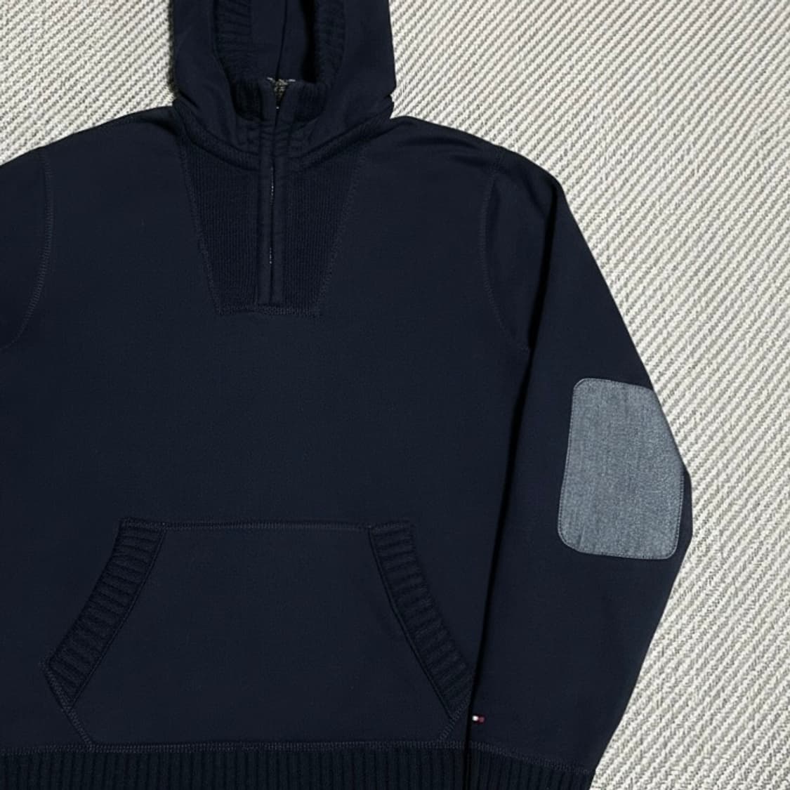 [M] Tommy 타미힐피거 네이비 기모 반집업 후드티 상품이미지3