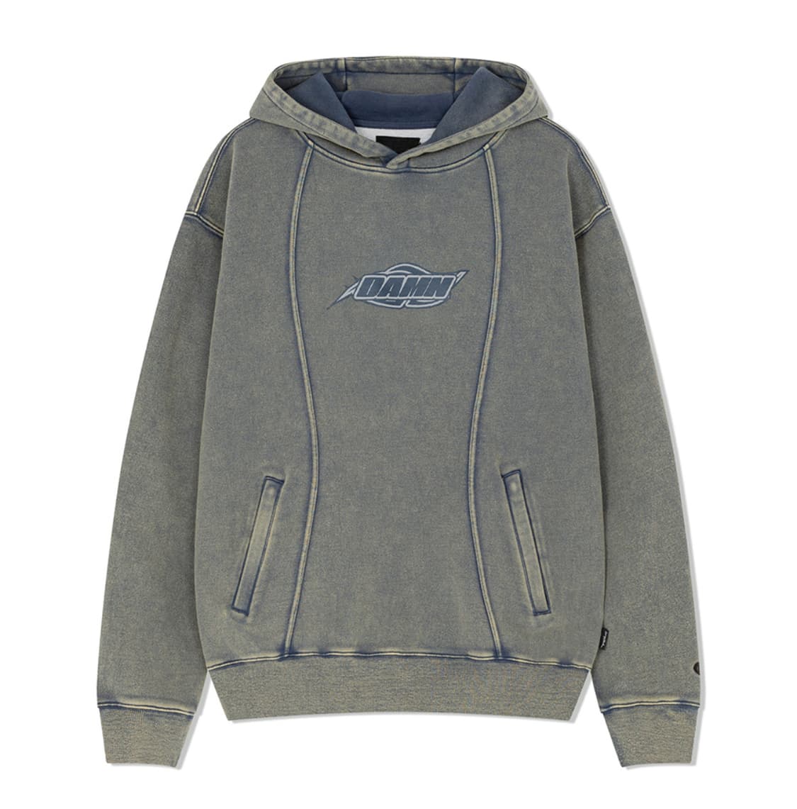 래리클락 데님 커브드 컷 후드티 워시 블루 상품이미지1