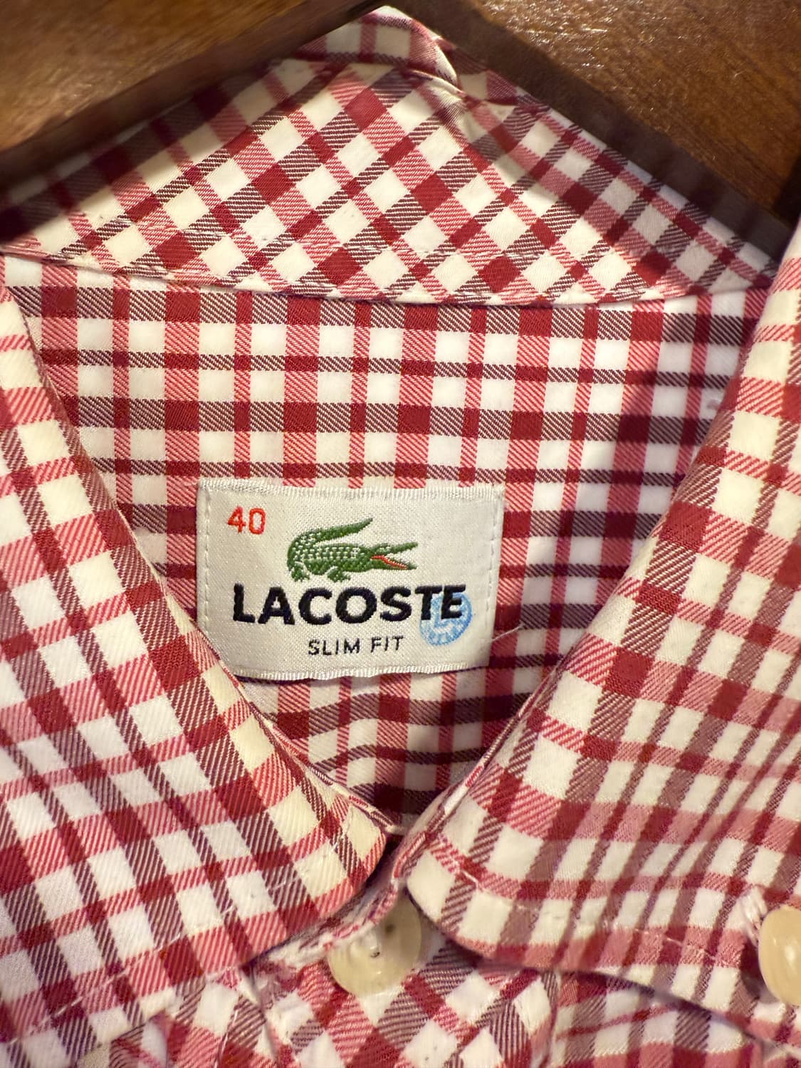 라코스테 레드 체크셔츠 상품이미지2