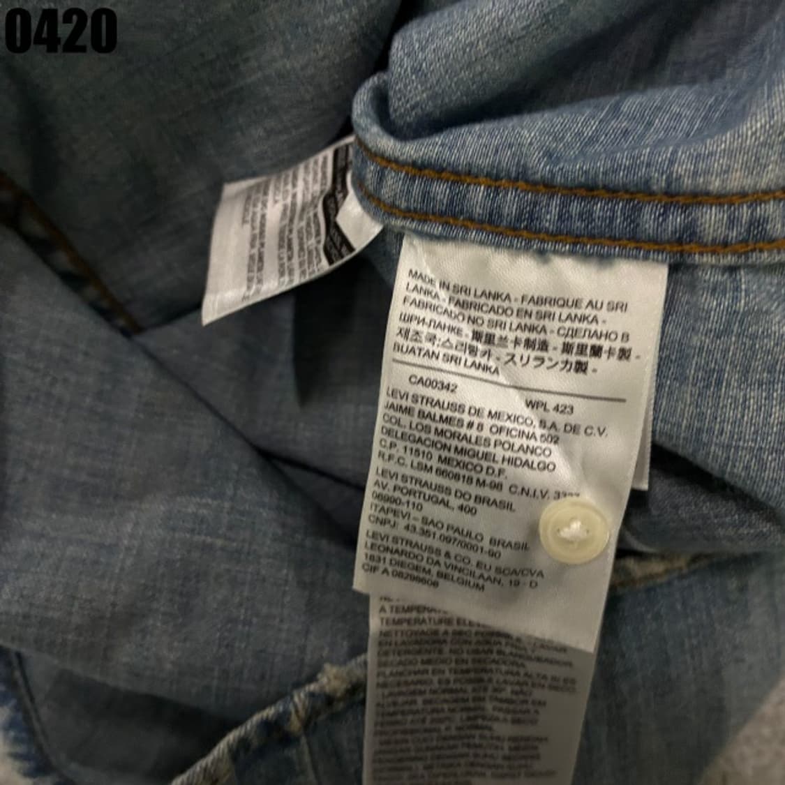 리바이스 데님 웨스턴 셔츠 s 상품이미지3