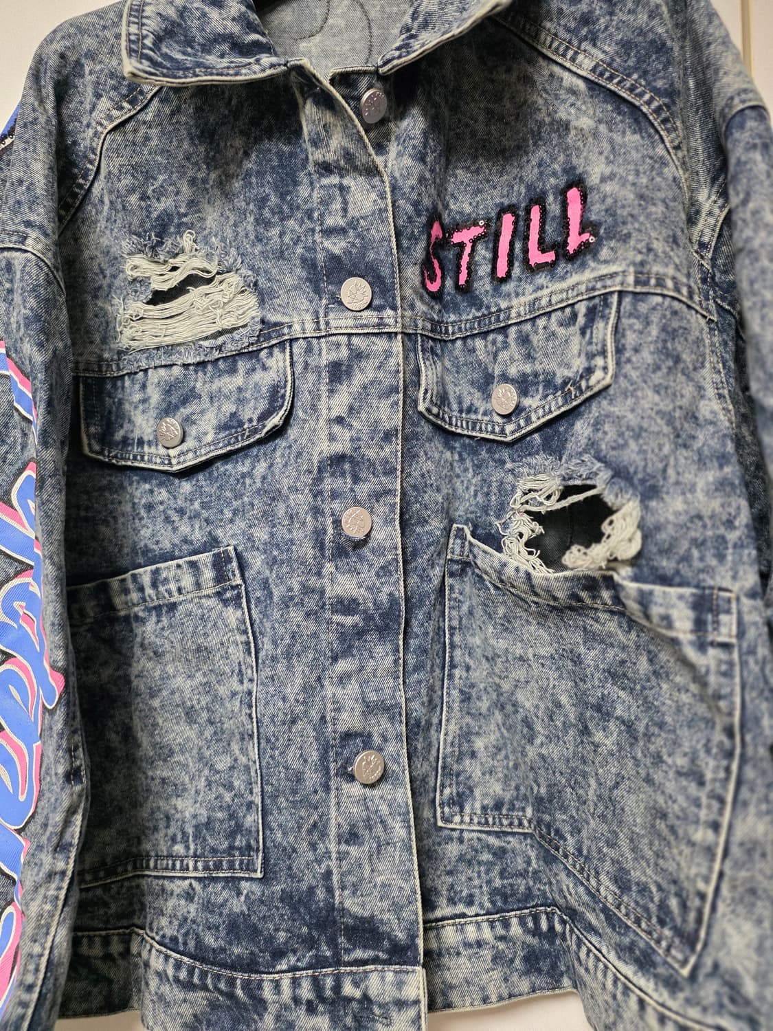미니 데미지 워싱 데님 자켓 청자켓 상품이미지4