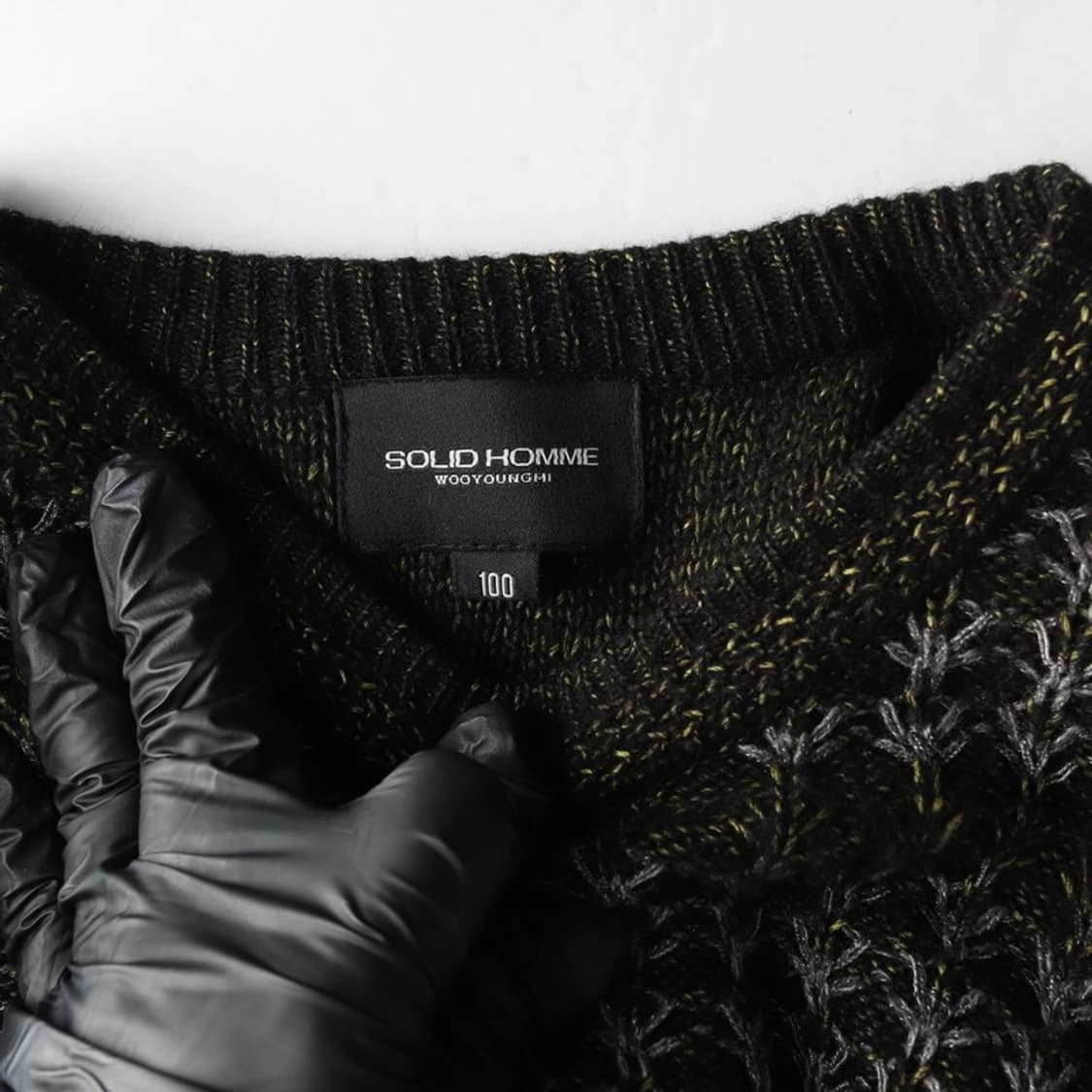 솔리드옴므 우영미 패턴 라운드넥 울 니트 L 상품이미지5