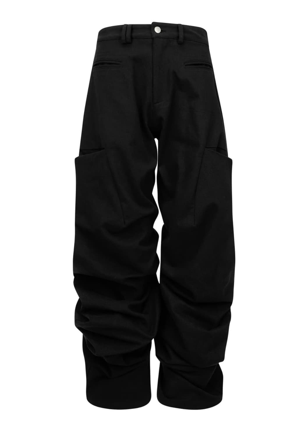 나체 핀턱 와이드 팬츠(UNISEX) 블랙 상품이미지2