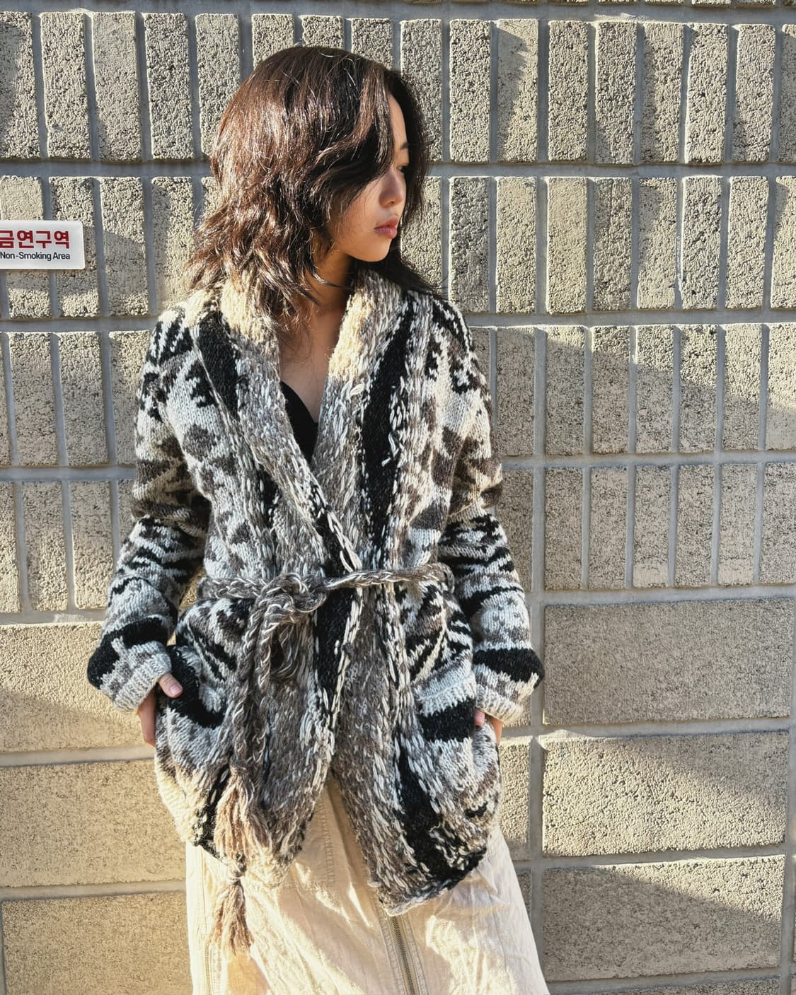 GOA 스트랩 디테일 코위찬 가디건 상품이미지5