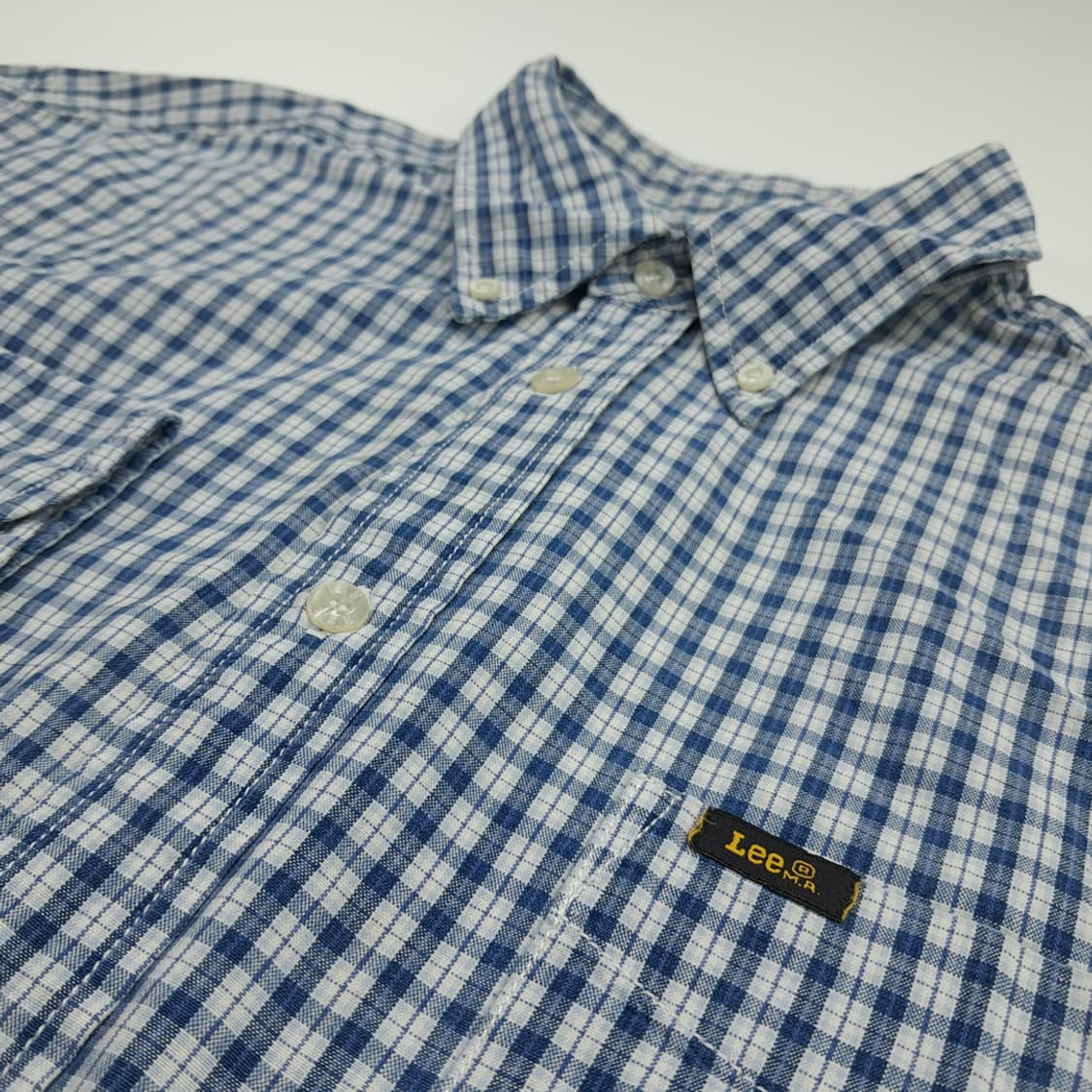 CN681 XL LEE 리 블루 스몰 타탄체크 긴팔 셔츠 남방 상품이미지5