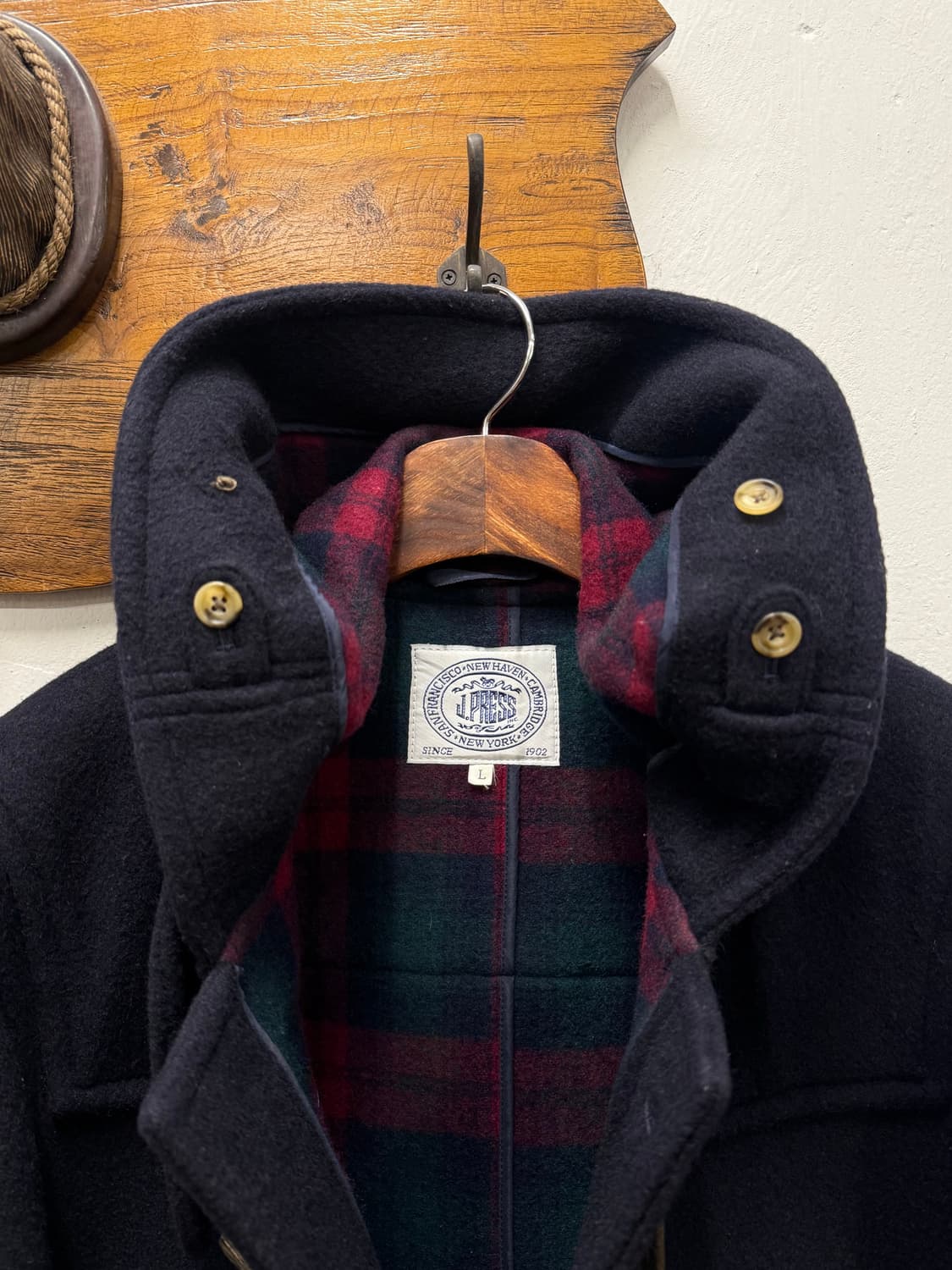 L) J.Press Wool Duffle Coat Navy 상품이미지8