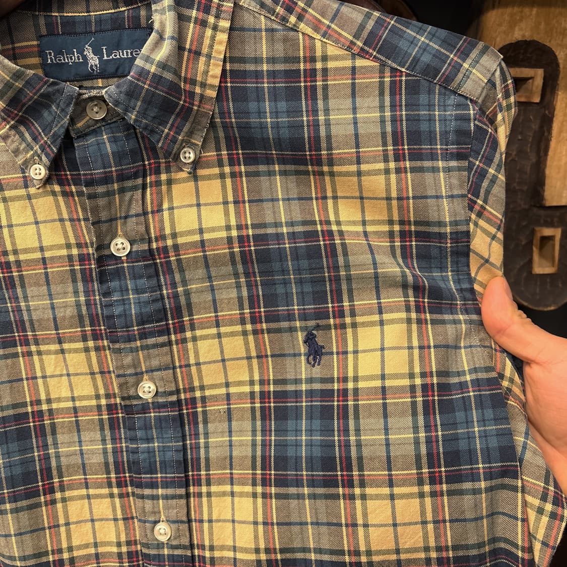 90s 폴로 랄프로렌 클래식핏 타탄체크 버튼다운 셔츠 N750 상품이미지5