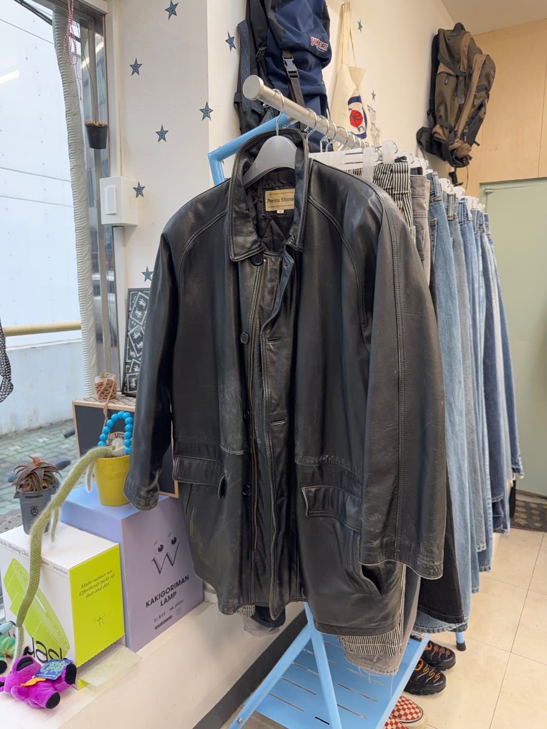 Vtg leather car coat 상품이미지2