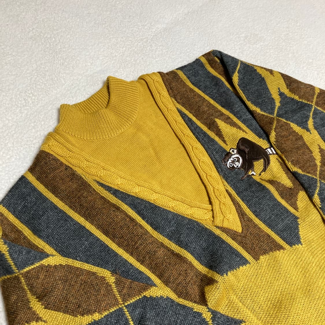 라쿤 패치 레이어드 니트 상품이미지2