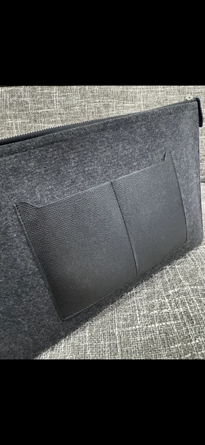 에르메스 블랙 펠트 가죽 클러치 파우치 상품이미지4