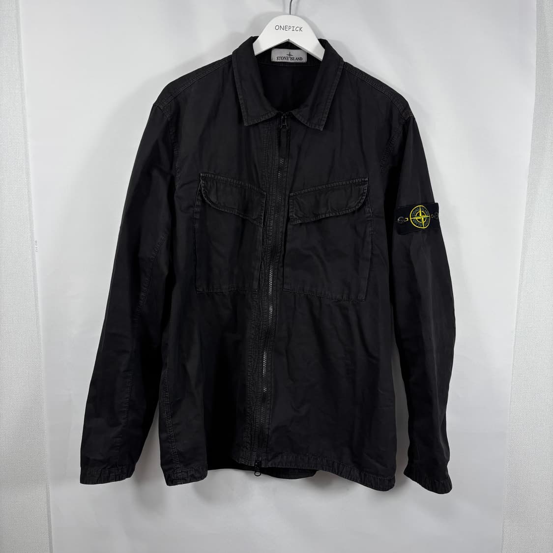 ( XL,22FW)스톤아일랜드 브러쉬드 코튼 캔버스 올드이펙트 블랙 상품이미지1