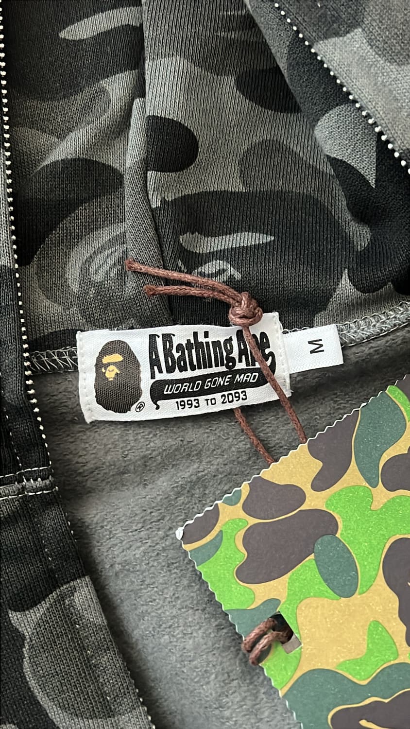 베이프 ABC 카모 풀집업 샤크후드 블랙 m 상품이미지2