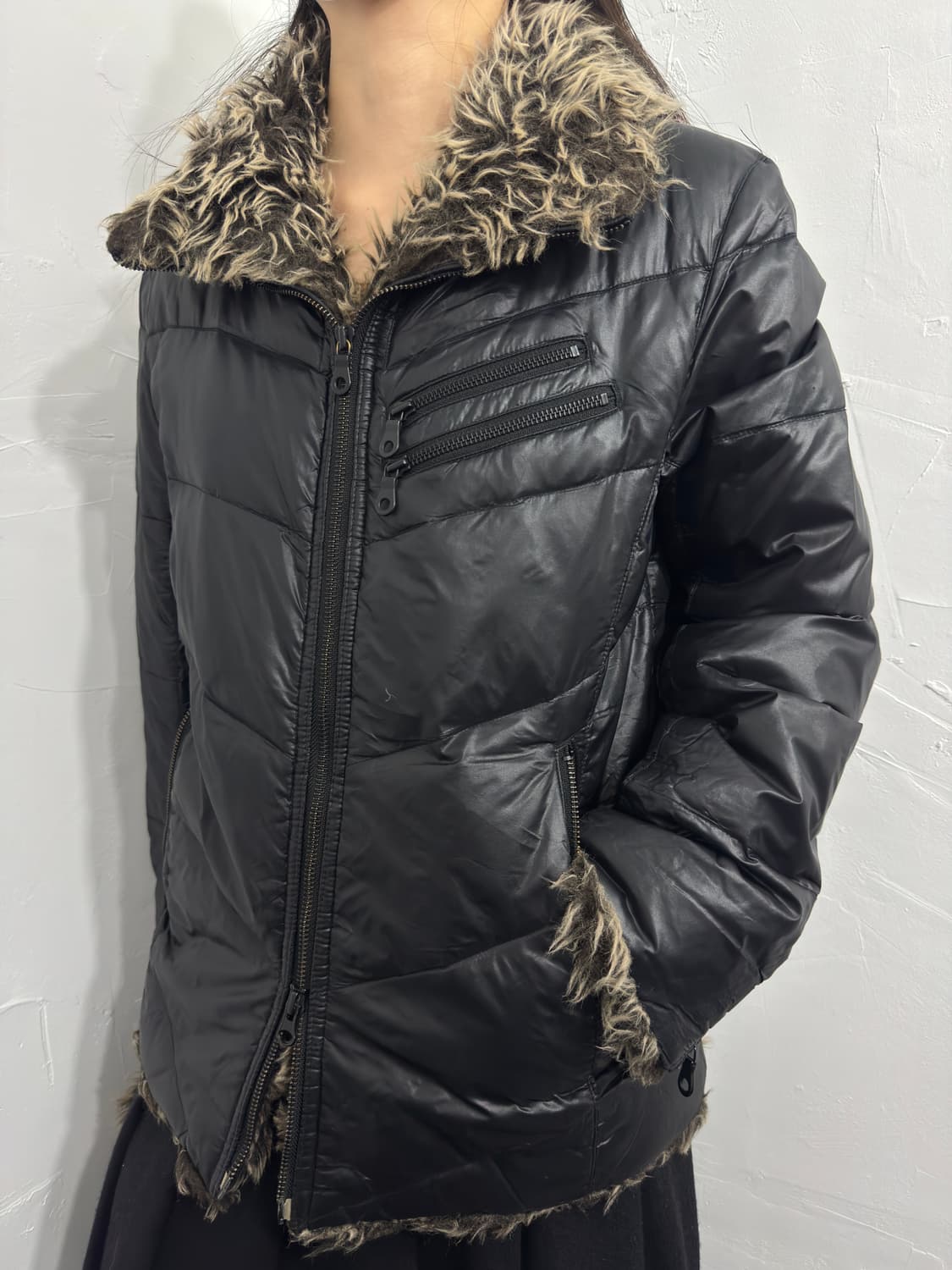 nicole club fur detail twoway padding 상품이미지4