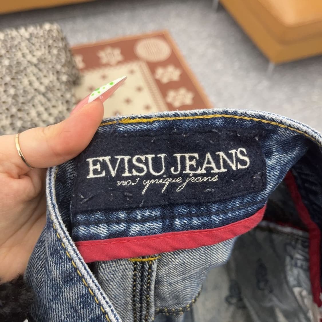 에비수 올드스쿨 레트로 포켓 프린팅 데님팬츠 31인치 C09069 상품이미지5