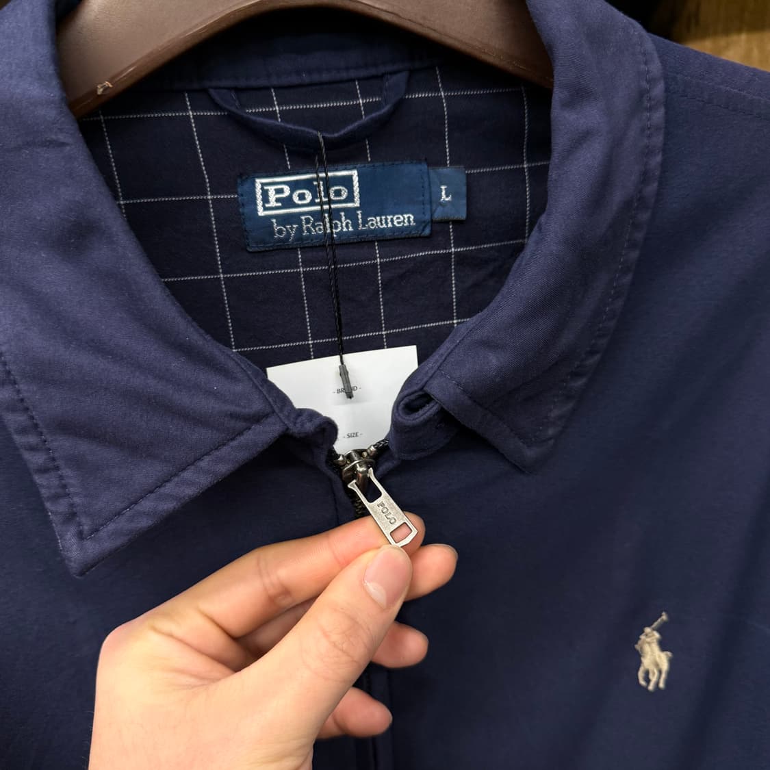 90s 폴로 랄프로렌 체크 라이닝 스윙탑 자켓 블루종 컨트리 N648 상품이미지4