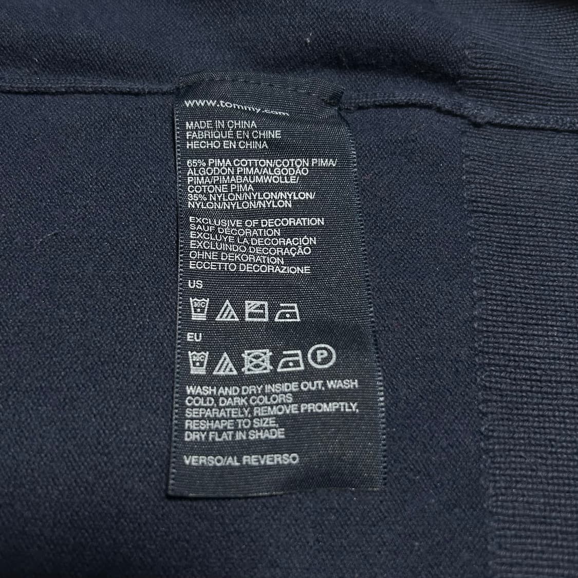 [S] Tommy 타미힐피거 우먼즈 네이비 브이넥 니트 상품이미지4